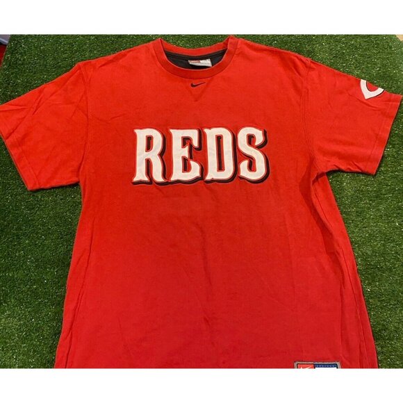Vintage Cincinnati Reds shirt mens large Nike spell out red Y2K retro L - Picture 3 of 10